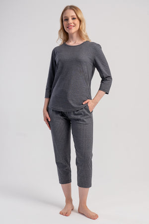 KADIN PIJAMA TAKIM SUPREM 503102 - VienettaGRIS
