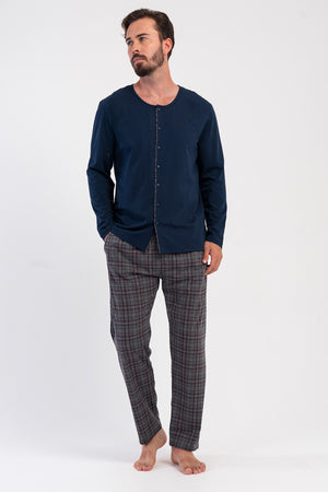 Man Supreme Big Size Eiko Buttoned Pyjama Set