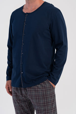 Man Supreme Big Size Eiko Buttoned Pyjama Set