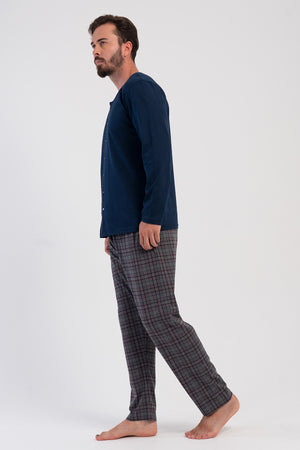 Man Supreme Big Size Eiko Buttoned Pyjama Set