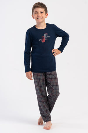 ERKEK COCUK PIJAMA TAKIM SUPREM 503106 - Vienetta1.GrupY.LACIVERT
