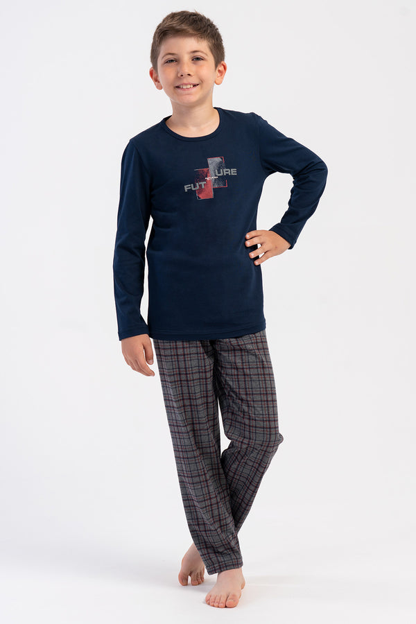 ERKEK COCUK PIJAMA TAKIM SUPREM 503106 - Vienetta1.GrupY.LACIVERT