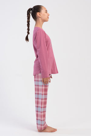 KIZ COCUK PIJAMA TAKIM SUPREM 503110 - Vienetta1.GrupPUDRA PEMBE