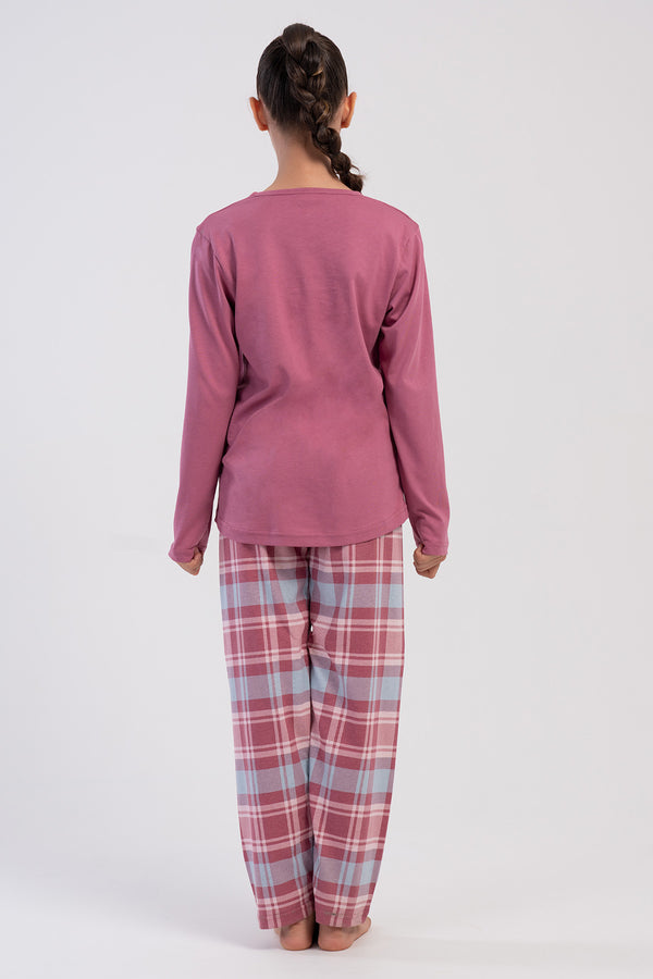 KIZ COCUK PIJAMA TAKIM SUPREM 503110 - Vienetta1.GrupPUDRA PEMBE