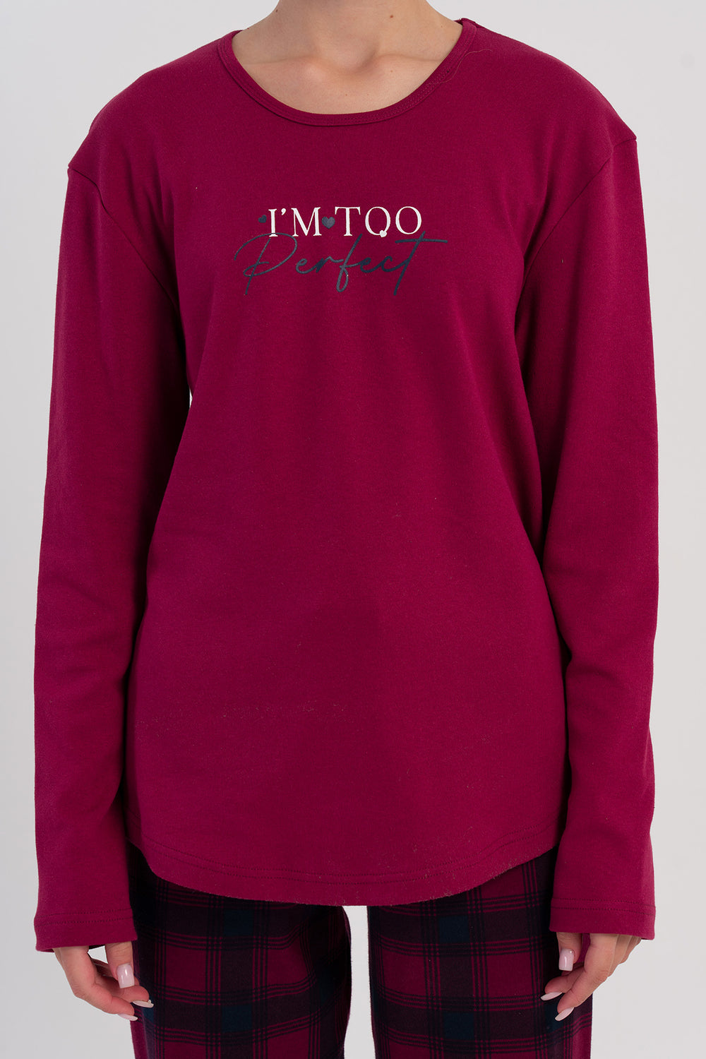 KADIN PIJAMA TAKIM INTERLOK 503136 - Vienetta1.GrupBORDO