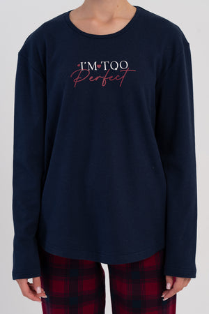 KADIN PIJAMA TAKIM INTERLOK 503136 - VienettaY.LACIVERTS