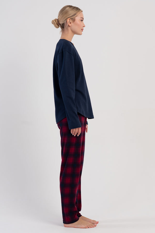 Woman Interlock Mela O Neck Pyjama Set