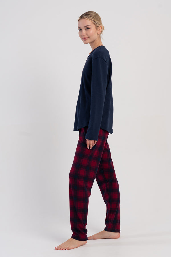 KADIN PIJAMA TAKIM INTERLOK 503136 - VienettaY.LACIVERTS