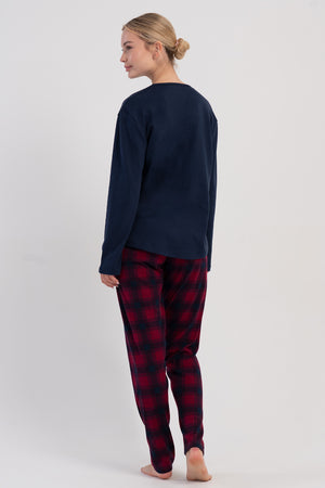 KADIN PIJAMA TAKIM INTERLOK 503136 - VienettaY.LACIVERTS