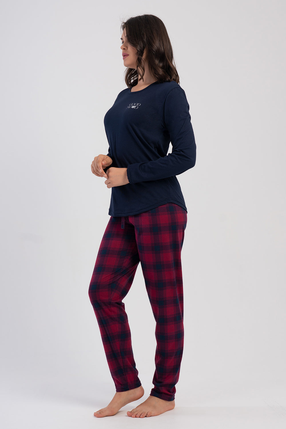 Woman Supreme Beva Long Sleeve Pyjama Set - Vienetta1.Grup3927LACIVERT