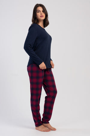Woman Supreme Beva Long Sleeve Pyjama Set - Vienetta1.Grup3927LACIVERT