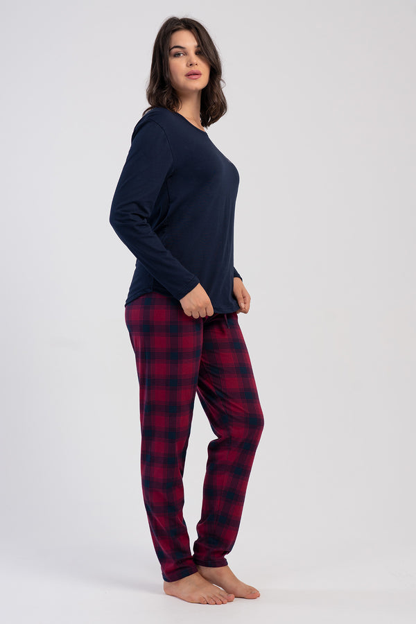 Woman Supreme Beva Long Sleeve Pyjama Set - Vienetta1.Grup3927LACIVERT
