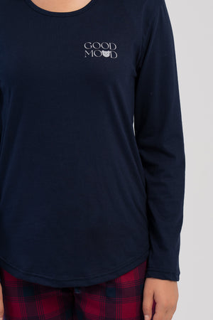 Woman Supreme Beva Long Sleeve Pyjama Set - Vienetta1.Grup3927LACIVERT