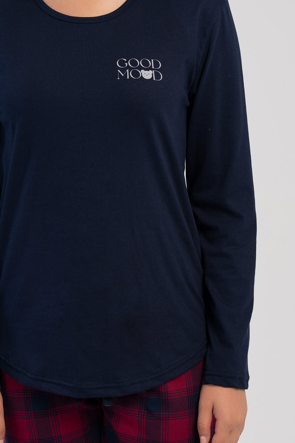 Woman Supreme Beva Long Sleeve Pyjama Set - Vienetta1.Grup3927LACIVERT