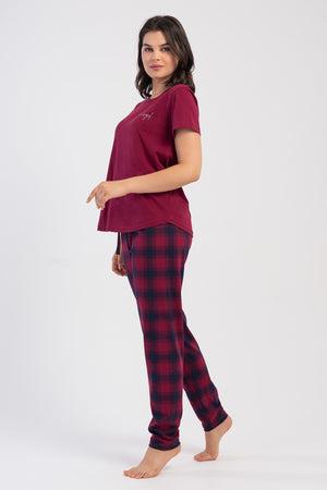 KADIN XXL PIJAMA TAKIM SUPREM 503139 - VienettaBORDO3XL