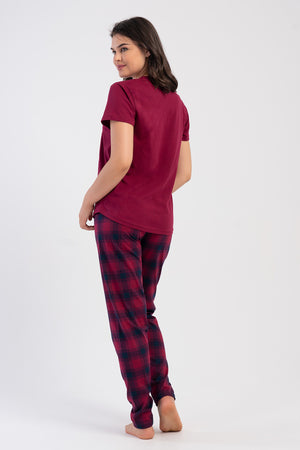 KADIN XXL PIJAMA TAKIM SUPREM 503139 - VienettaBORDO3XL