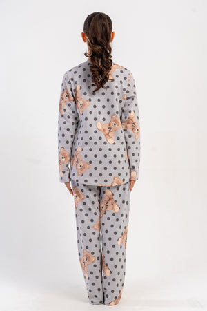 KIZ COCUK 2IPLIK O YAKA UZUN KOL ETEGI OVAL PIJAMA TAKIM(7-8/13-14)