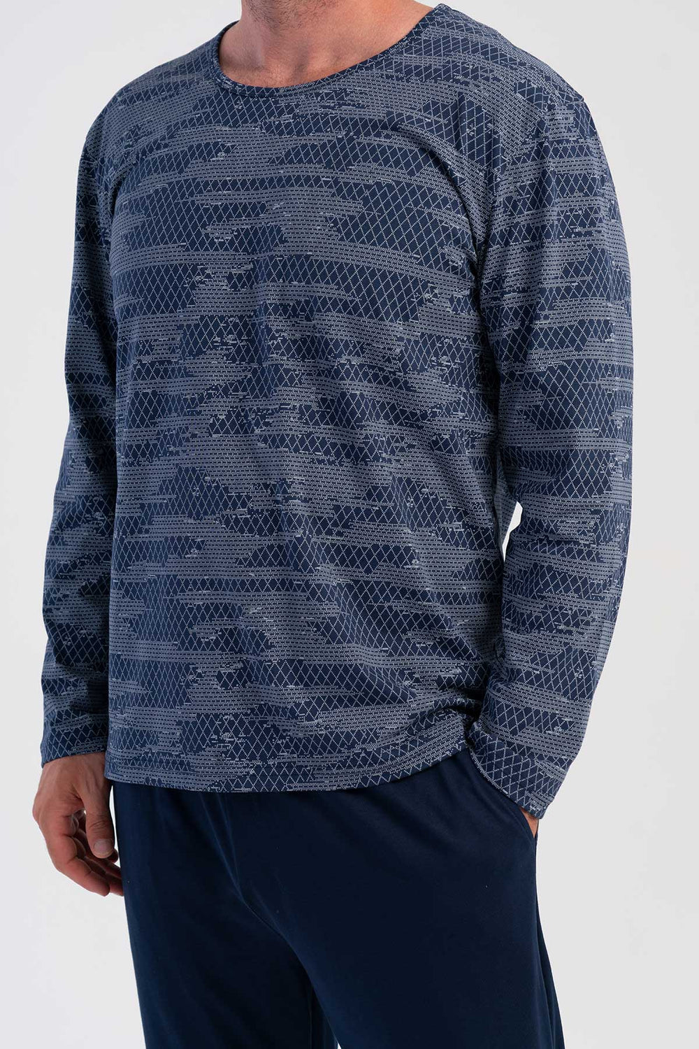 ERKEK BATTAL XXL PIJAMA TAKIM SUPREM 503163 - Vienetta1.GrupY.LACIVERT