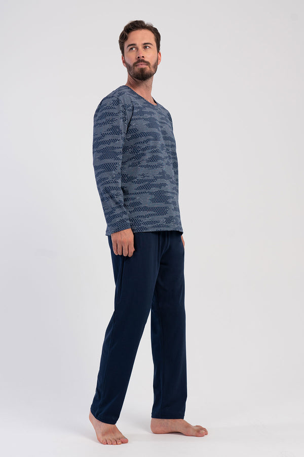 ERKEK BATTAL XXL PIJAMA TAKIM SUPREM 503163 - Vienetta1.GrupY.LACIVERT