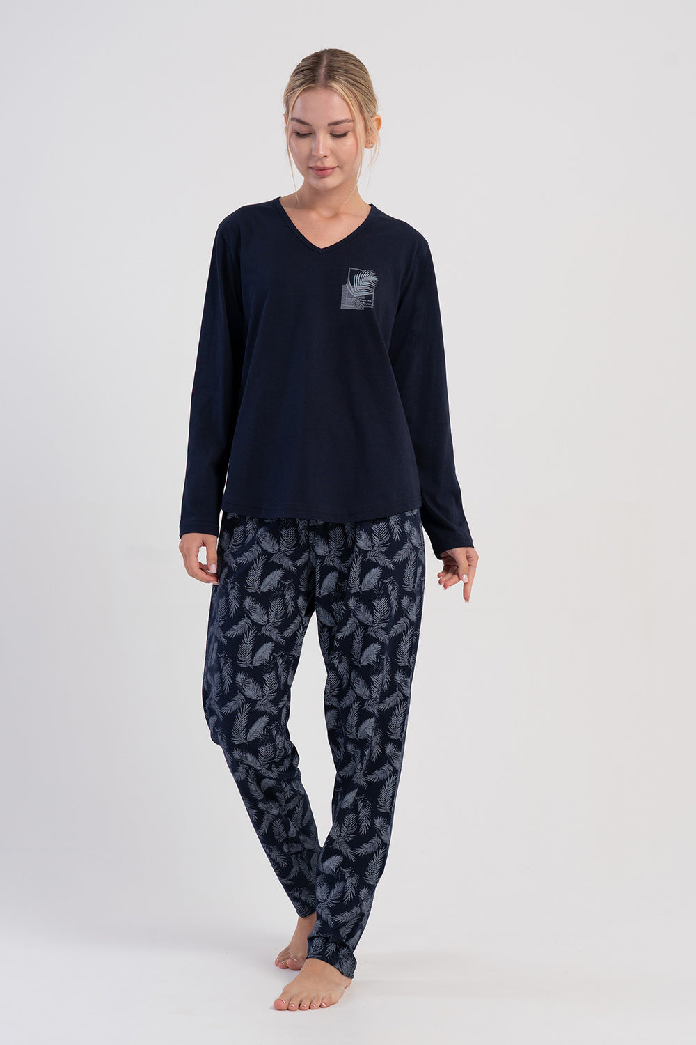 KADIN XXL PIJAMA TAKIM SUPREM 503170 - Vienetta1.GrupY.LACIVERT