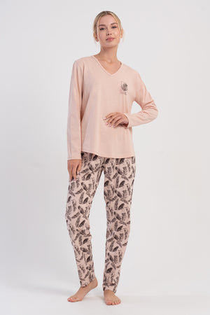 Woman Supreme Big Size V Neck Afta Pyjama Set - Vienetta1.GrupLACIVERT