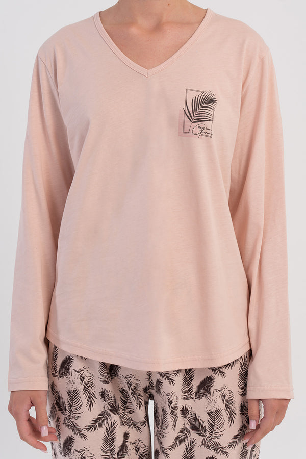 Woman Supreme Big Size V Neck Afta Pyjama Set - Vienetta1.GrupLACIVERT