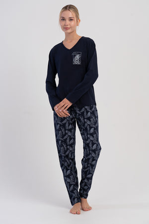 KADIN BATTAL XXL PIJAMA TAKIM SUPREM 503171 - VienettaY.LACIVERT7XL