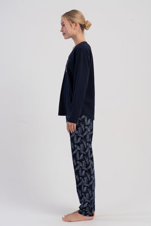 KADIN BATTAL XXL PIJAMA TAKIM SUPREM 503171 - VienettaY.LACIVERT7XL