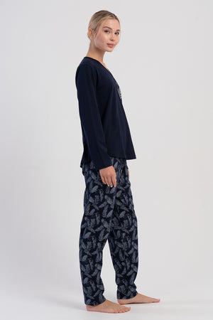 KADIN BATTAL XXL PIJAMA TAKIM SUPREM 503171 - VienettaY.LACIVERT7XL