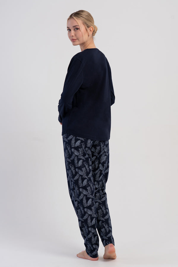 KADIN BATTAL XXL PIJAMA TAKIM SUPREM 503171 - VienettaY.LACIVERT7XL
