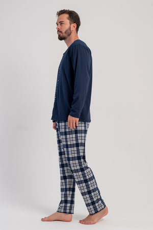Man Supreme Big Size Auri Buttoned Pyjama Set