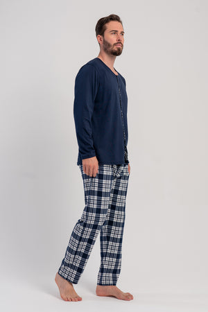Man Supreme Big Size Auri Buttoned Pyjama Set