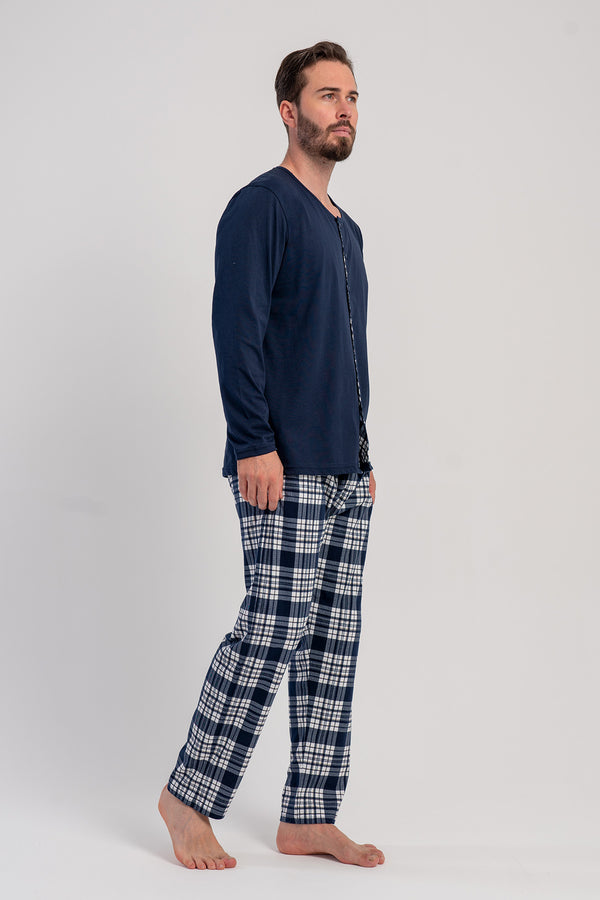 Man Supreme Big Size Auri Buttoned Pyjama Set
