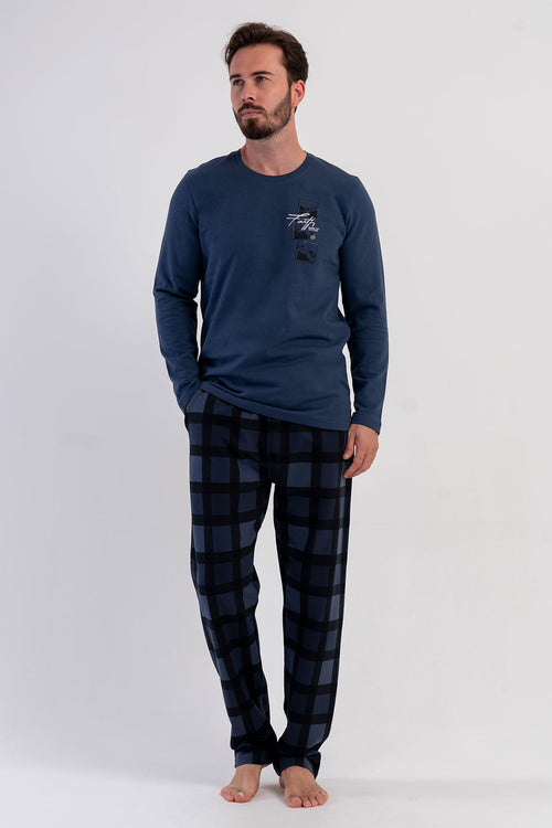 ERKEK PIJAMA TAKIM 2IPLIK 503181 - Vienetta1.GrupA.MAVI