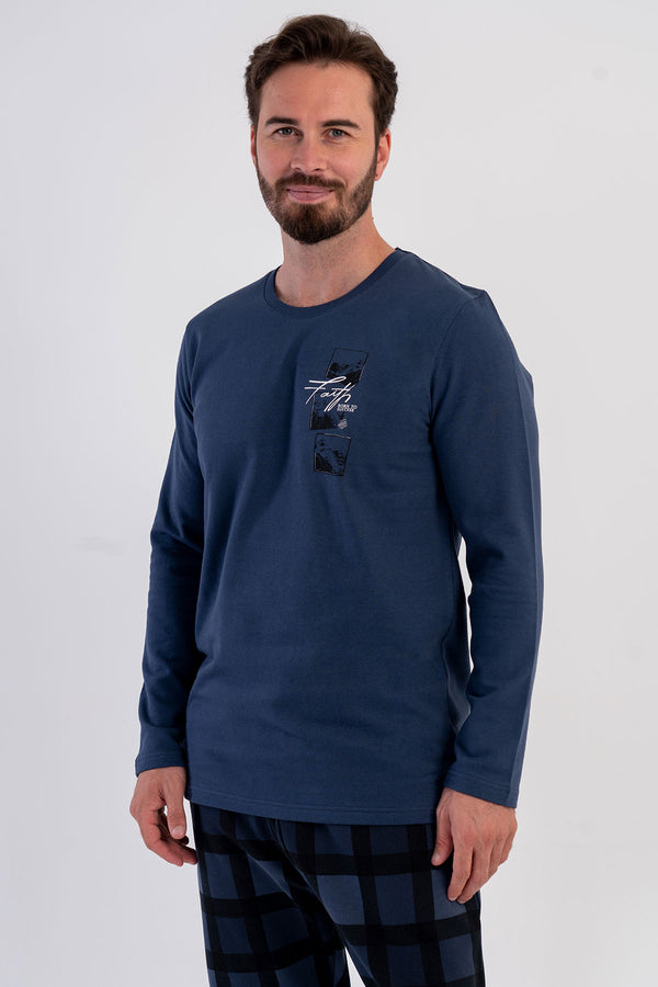 ERKEK PIJAMA TAKIM 2IPLIK 503181 - Vienetta1.GrupA.MAVI