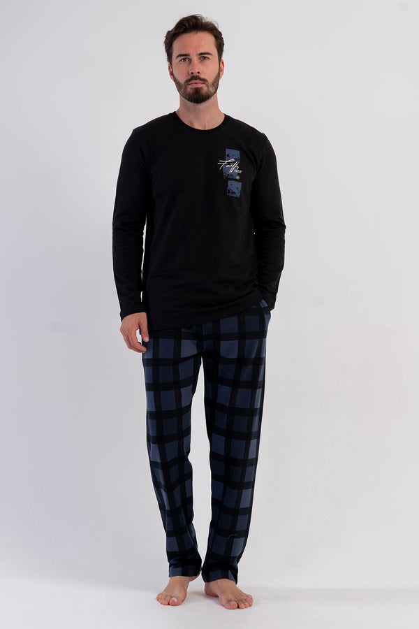 ERKEK PIJAMA TAKIM 2IPLIK 503181 - Vienetta1.GrupSIYAH