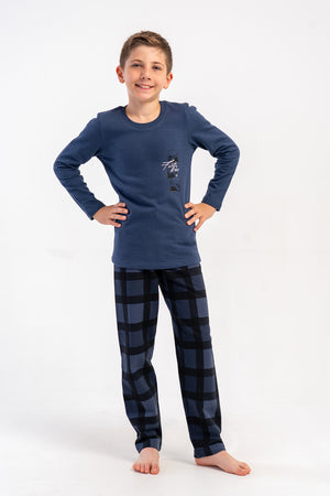 ERKEK COCUK PIJAMA TAKIM 2IPLIK 503182 - Vienetta1.GrupA.MAVI