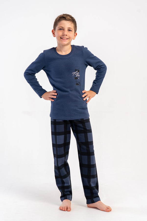 ERKEK COCUK PIJAMA TAKIM 2IPLIK 503182 - Vienetta1.GrupA.MAVI