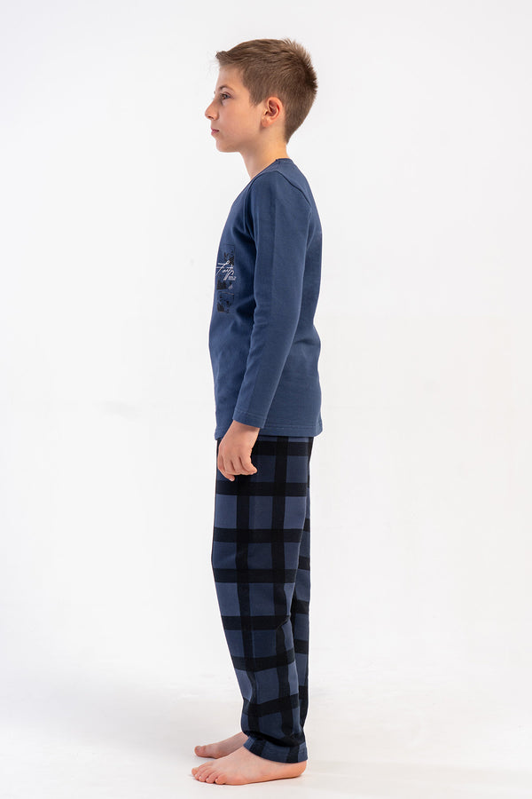 ERKEK COCUK PIJAMA TAKIM 2IPLIK 503182 - Vienetta1.GrupA.MAVI