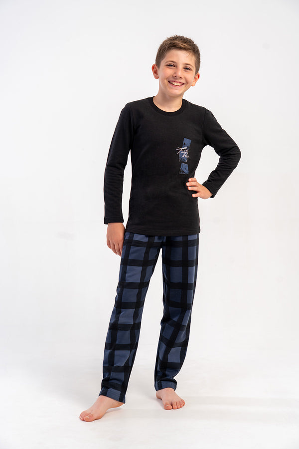 ERKEK COCUK PIJAMA TAKIM 2IPLIK 503182 - Vienetta1.GrupSIYAH