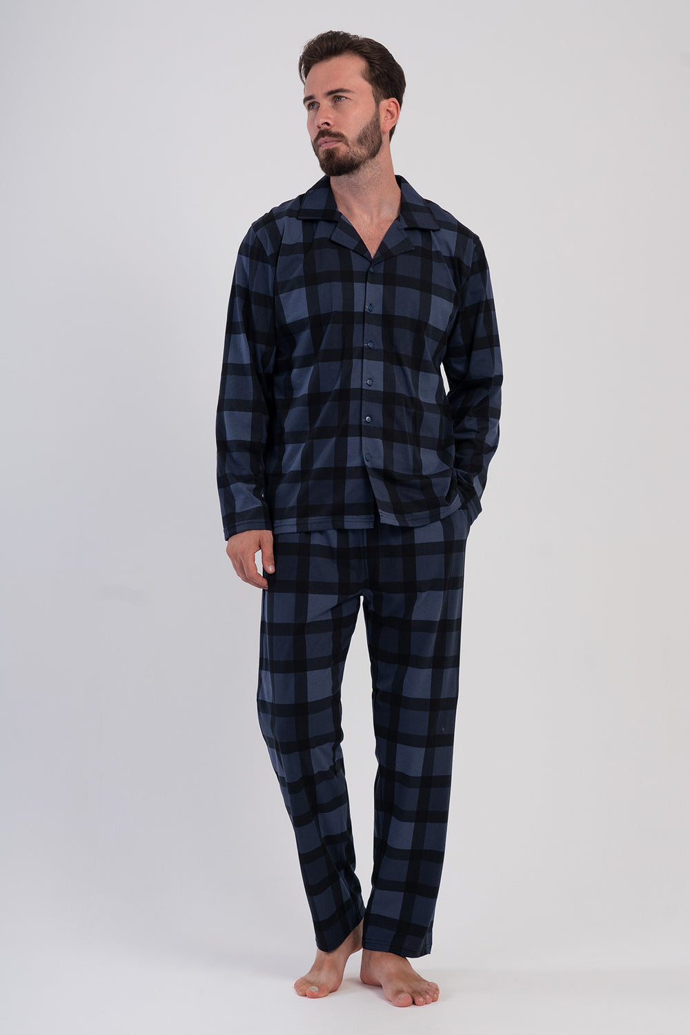 ERKEK XXL PIJAMA TAKIM SUPREM 503185 - Vienetta1.GrupY.LACIVERT