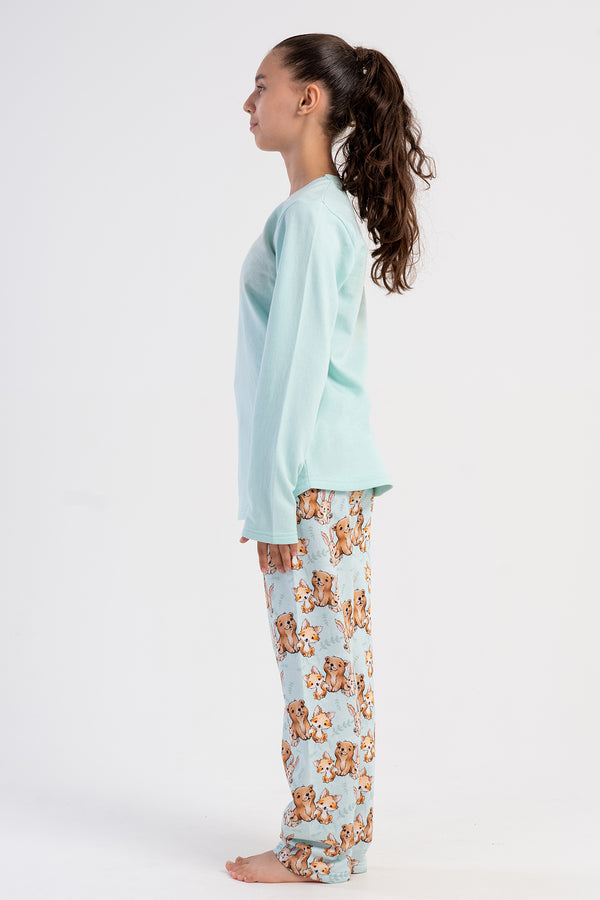 KIZ COCUK PIJAMA TAKIM 2IPLIK 503191 - VienettaA.YESIL11 - 12
