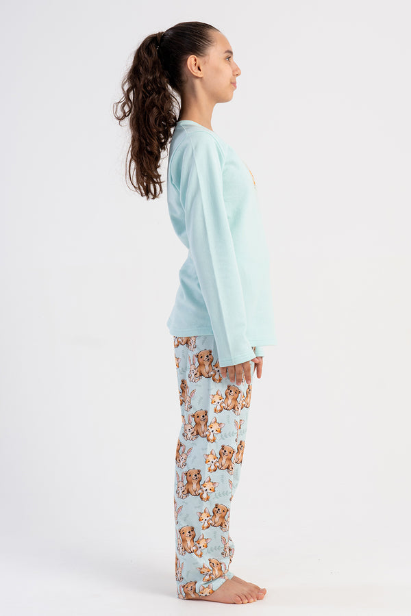 KIZ COCUK PIJAMA TAKIM 2IPLIK 503191 - Vienetta1.GrupA.YESIL