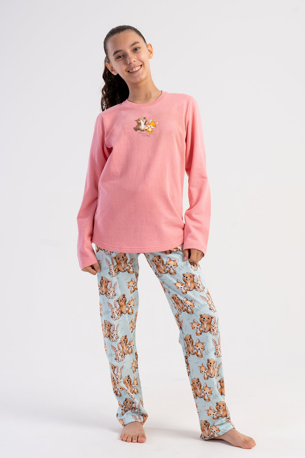 Kids' Girls Two Yarn Kian Long Sleeve Pyjama Set - Vienetta1.GrupA.YESIL