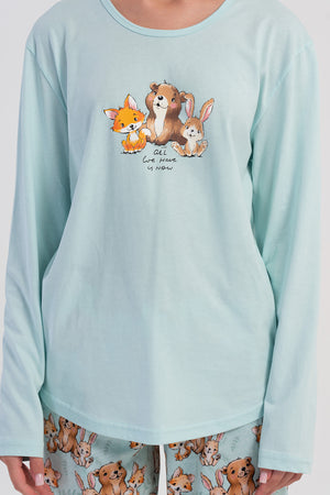 Woman Supreme Ovva Long Sleeve Pyjama Set - Vienetta1.GrupA.YESIL