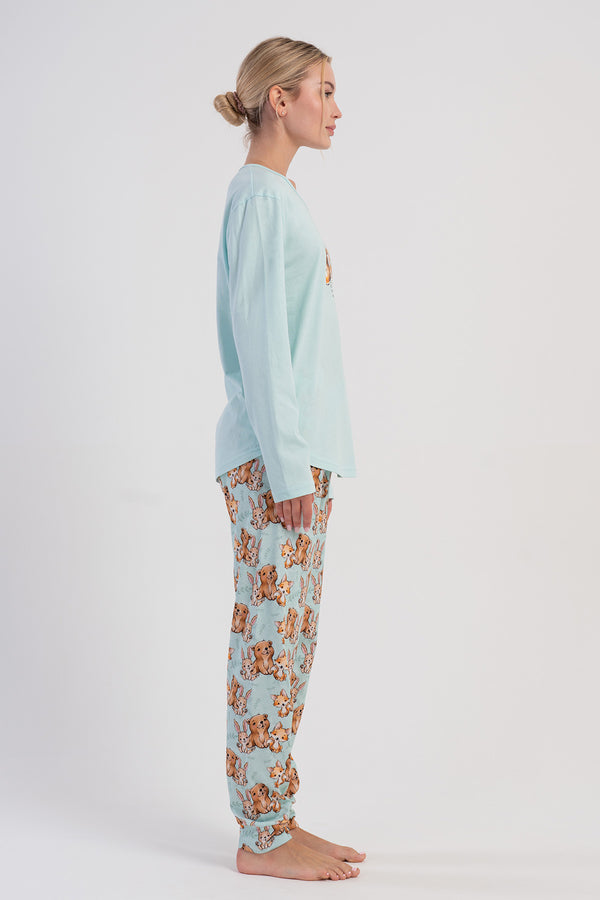 Woman Supreme Ovva Long Sleeve Pyjama Set - Vienetta1.GrupA.YESIL