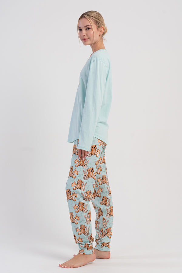 Woman Supreme Ovva Long Sleeve Pyjama Set - Vienetta1.GrupA.YESIL