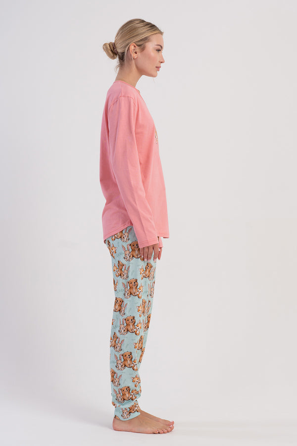 Woman Supreme Ovva Long Sleeve Pyjama Set - Vienetta1.GrupA.YESIL