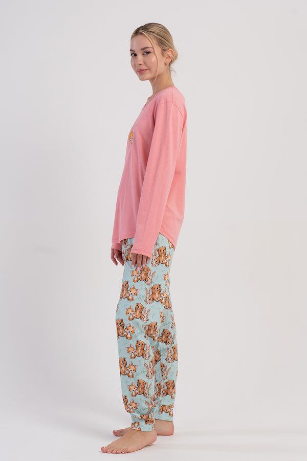 Woman Supreme Ovva Long Sleeve Pyjama Set - Vienetta1.GrupA.YESIL