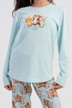 Kids' Girls Supreme Zhar O Neck Pyjama Set